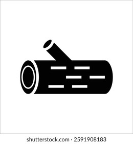 wood log vector icon line template