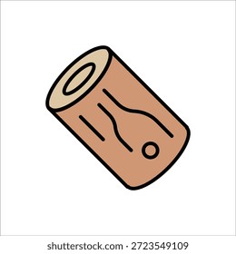 Signo de línea de icono de Vector de madera