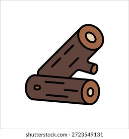 Holzlog, Vektorsymbol-Linienzeichen