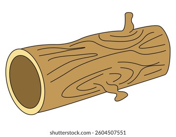 A wood log in the vector illustration cartoon