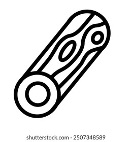 wood log Vector Line Icon Design