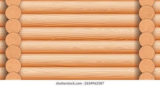Pared de madera del registro, patrón inconsútil de la textura de madera, diseño del Vector