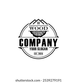 Logotipo de madera, Vector del logotipo de la cabina