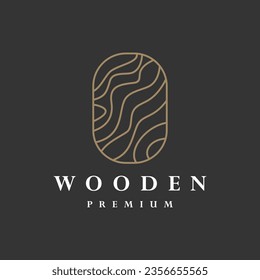 Wood logo design with creative concept Premium Vector
