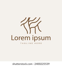 Wood logo design structure layers forest tree bark vector template