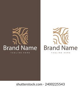 Wood logo design structure layers forest tree bark vector template