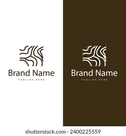 Wood logo design structure layers forest tree bark vector template