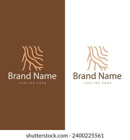 Wood logo design structure layers forest tree bark vector template