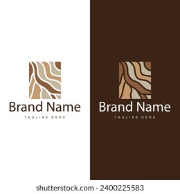 Wood logo design structure layers forest tree bark vector template