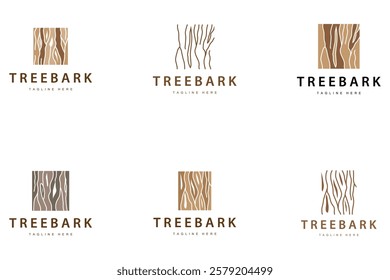 Wood logo design structure layers forest tree bark vector template