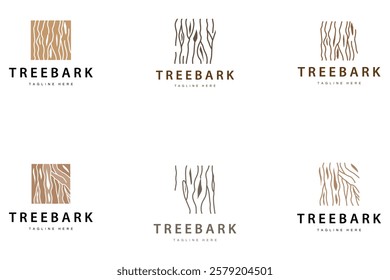 Wood logo design structure layers forest tree bark vector template