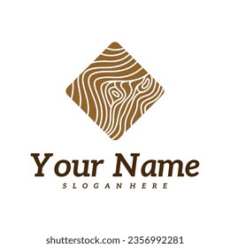 Plantilla de diseño de logotipo de madera. Ilustración vectorial del logotipo de la Madera Creativa.