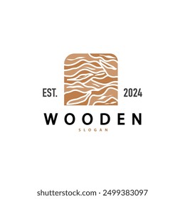 Wood Logo Design Template Illustration Simple Tree Trunk Bark Layer