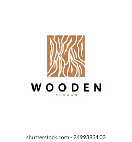 Wood Logo Design Template Illustration Simple Tree Trunk Bark Layer