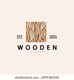 Wood Logo Design Template Illustration Simple Tree Trunk Bark Layer