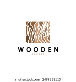 Wood Logo Design Template Illustration Simple Tree Trunk Bark Layer