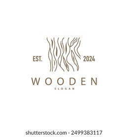 Wood Logo Design Template Illustration Simple Tree Trunk Bark Layer