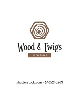 Wood Logo Design Vector Template