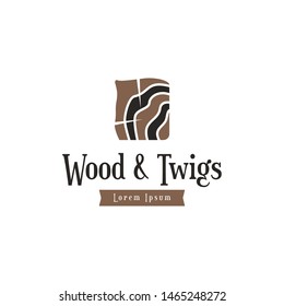 Wood Logo Design Vector Template
