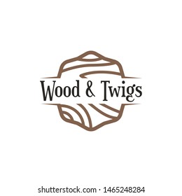 Wood Logo Design Vector Template