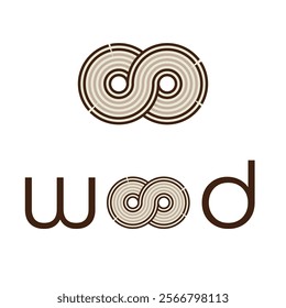 Wood Logo editable minimal flat illustration for business branding