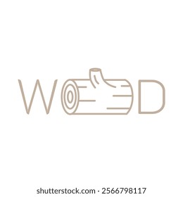 Wood Logo editable minimal flat illustration for business branding