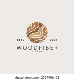 Wood Logo, Wood Fiber Bark Layer Vector, Tree Trunk Inspiration Illustration Design