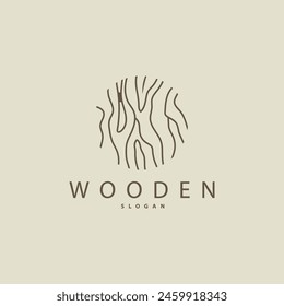 Wood Logo, Wood Fiber Bark Layer Vector, Tree Trunk Inspiration Illustration Design