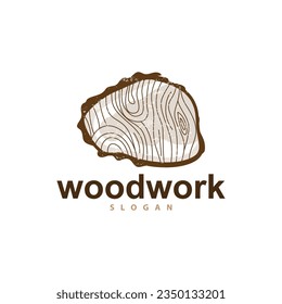 Wood Logo, Wood Grain Layers Vector, Carpentry Industry Design Simple Minimalist Template Illustration