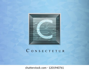 Wood Logo  gray and design vector,alphabet,lined pattern,Triangle Brown background frame,knot on splat,glossy