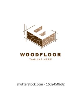 Wood logo  with letter E shape illustration vector design template