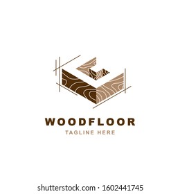 Wood logo  with letter G shape illustration vector design template