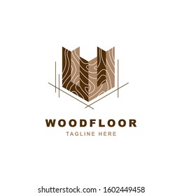 Wood Logo  With Letter W Shape Illustration Vector Design Template