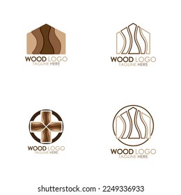 wood logo template icon illustration design vector, used for wood factories, plantations, log processing, furniture, wood warehouses with a modern minimalist concept