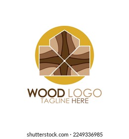 wood logo template icon illustration design vector, used for wood factories, plantations, log processing, furniture, wood warehouses with a modern minimalist concept