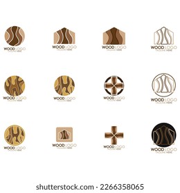 wood logo template icon illustration design vector, used for wood factories, wood plantations, 