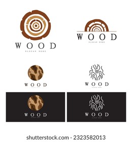 wood logo template icon illustration design vector,