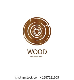 Diseño plano del logotipo de madera