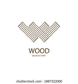 Wood logo vector flat design