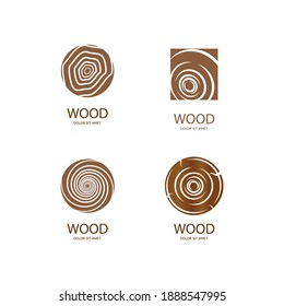 Wood Logo Vector Flat Design