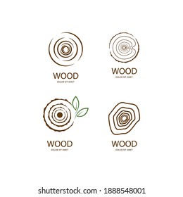 Wood logo vector flat design