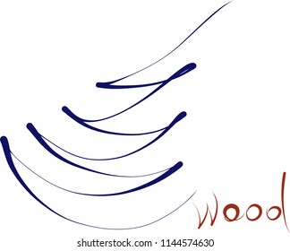 wood logo vector hand drawn