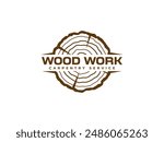 wood logo vector illustration. wood carpentry logo template