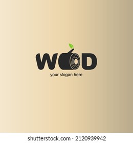 Wood logotype concept design vector