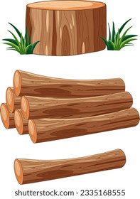 Letreros de madera en ilustración de estilo de caricatura