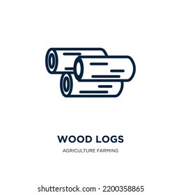 wood logs icon from agriculture farming and gardening collection. Thin linear wood logs, wood, timber outline icon isolated on white background. Line vector wood logs sign, symbol for web and mobile