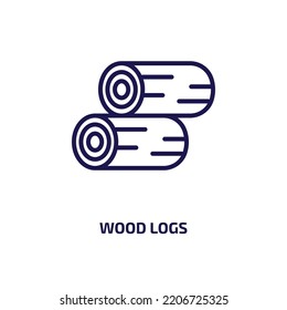 Wood Logs Icon From Agriculture Farming And Gardening Collection. Thin Linear Wood Logs, Log, Wood Outline Icon Isolated On White Background. Line Vector Wood Logs Sign, Symbol For Web And Mobile