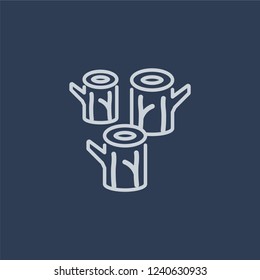 wood logs icon. wood logs linear design concept from Agriculture, Farming and Gardening collection. Simple element vector illustration on dark blue background.