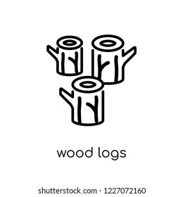 wood logs icon. Trendy modern flat linear vector wood logs icon on white background from thin line Agriculture, Farming and Gardening collection, outline vector illustration