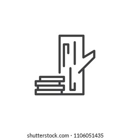 Wood logs outline icon. linear style sign for mobile concept and web design. Wood trunk simple line vector icon. Symbol, logo illustration. Pixel perfect vector graphics